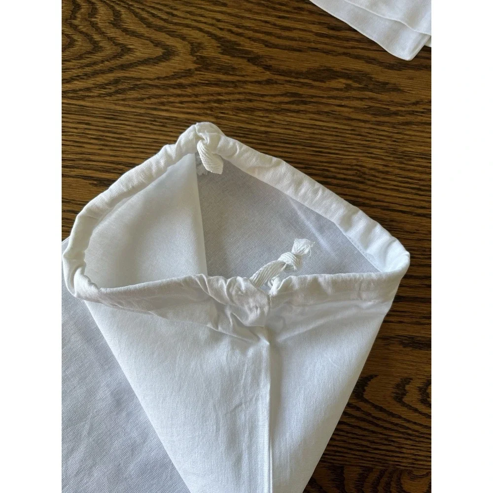 6 - 10 x 12 Cotton Fabric Drawstring Reusable Storage White Bags Craft Quilt‎